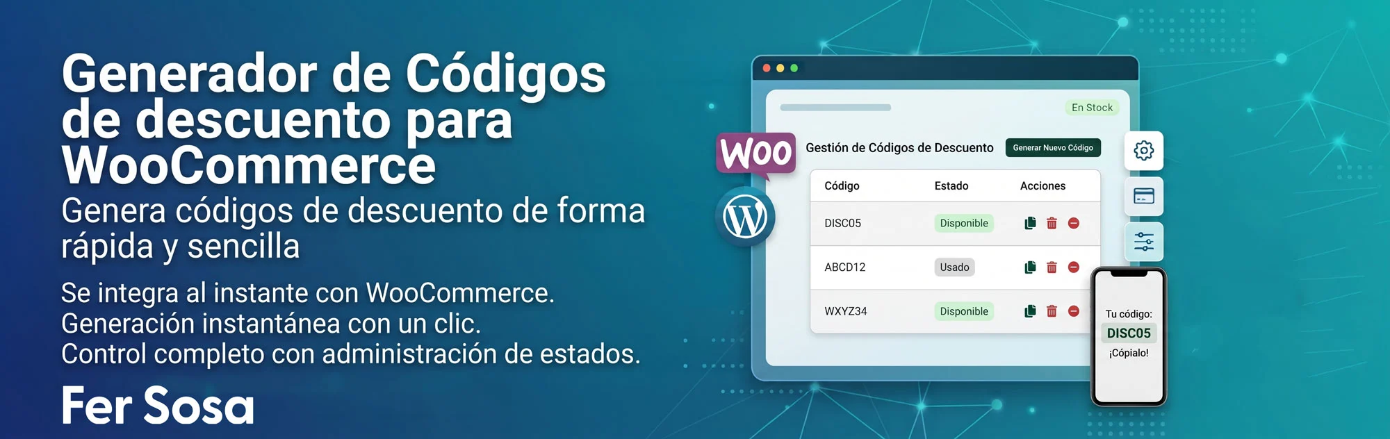 Generador de Códigos de descuento para WooCommerce