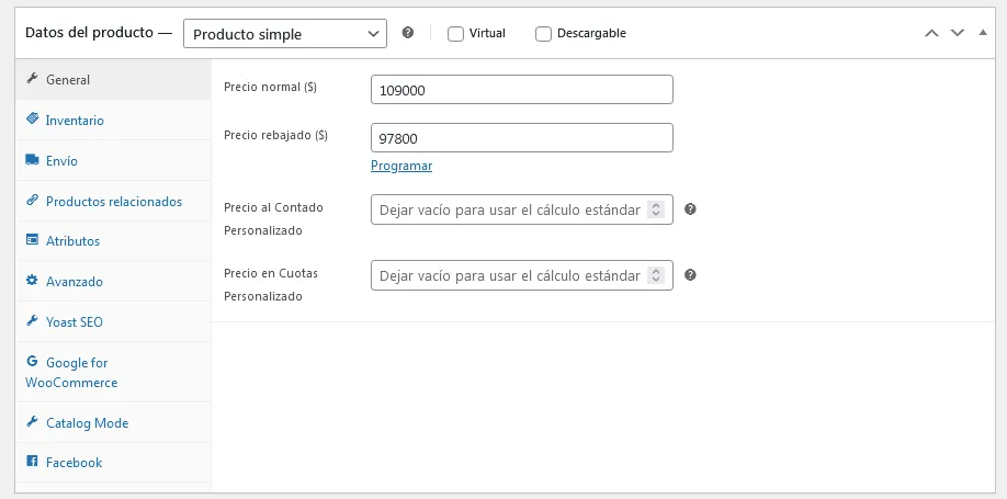 Precio Alternativo para WooCommerce